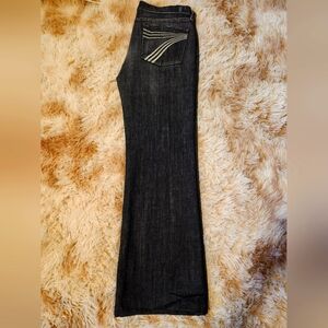 7 For All Mankind Dojo Jeans Dark/Black Wash Flare Leg Bell Bottom Vintage